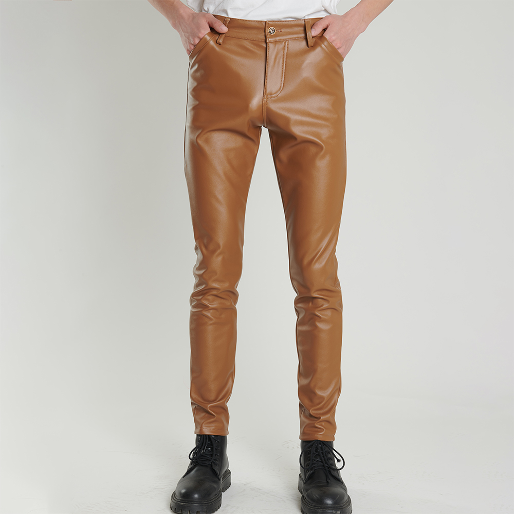Motorcycle Gear Mens - Мужские кожаные брюки облегающие эластичные модные